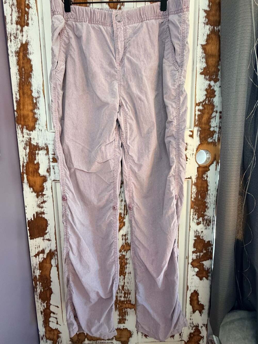 Women’s Casual Lightweight Convertible Utility Size S Purple Elastic Waist